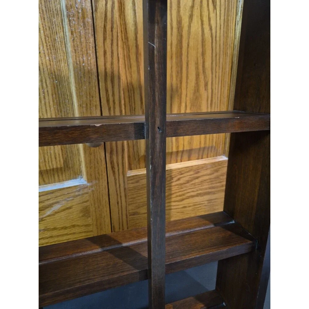 VTG Wooden Wall Mount Arched Curio Display Cubby Trinket Shelf 26”H Solid Wood